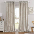 SMILETIME Ivory White Crushed Velvet Curtains 52x96inch Rod Pocket Luxurious Thermal Insulated Soundproof Drapes Soft and Durable Light-Filtering Window Treatments for Living Room Bedroom, 2 Panels