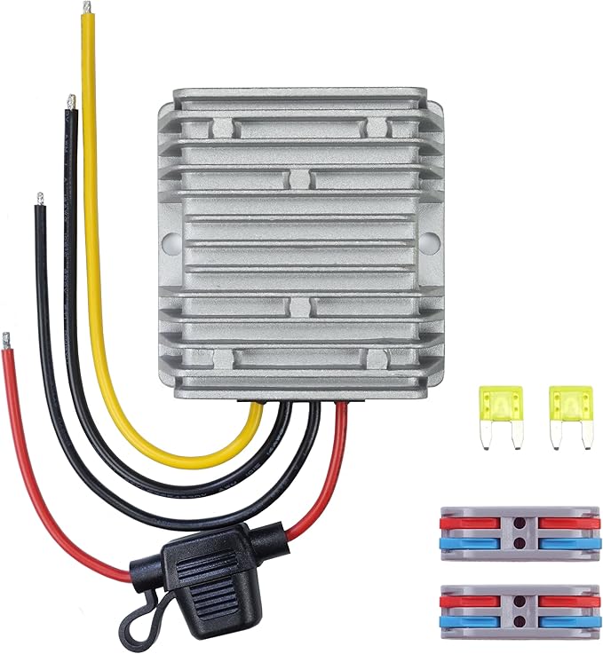 FlySuperior DC 24V 36V to 12V 20A 240W Step Down Converter erter Wide Voltage Waterproof Adapter Large Capacity, for Golf Cart, forklifts Car, Vessel, Solar Energy System(DC18-36V)