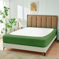 Biscaynebay Decorative Box Spring Cover Queen Size, Sage Luxurious Jersey Knitting Stretchy Wrap Around 4 Sides Bed Skirt for Home/Hotels, Easy Fit Wrinkle & Fade Free Machine Washable