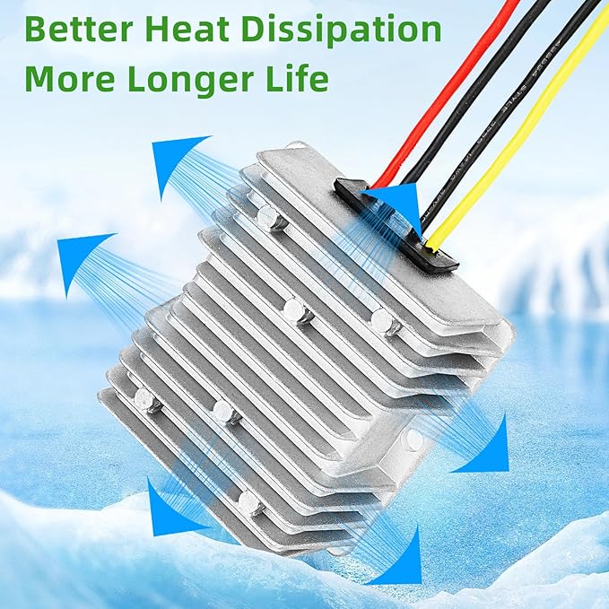 10A 120W Golf Cart 18V 20V 24V 36V 48V Step Down to DC 12V Converter Voltage Regulator Reducer Power Buck Converter with Fuse Waterproof