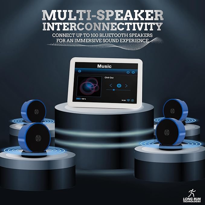 Long Run Technologies Paired Bluetooth Speakers - Surround Sound Stereo Pairing Linkable for Home TV Car