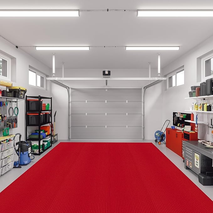 Ottomanson 6'6" x 48' Hallway Runner with Scraper Pile Extra Durable Non-Slip Rug Mat for Indoor & Outdoor Use - Ideal for Kitchen, Entryway, Patio & Garage - High-Traffic Carpet, Red
