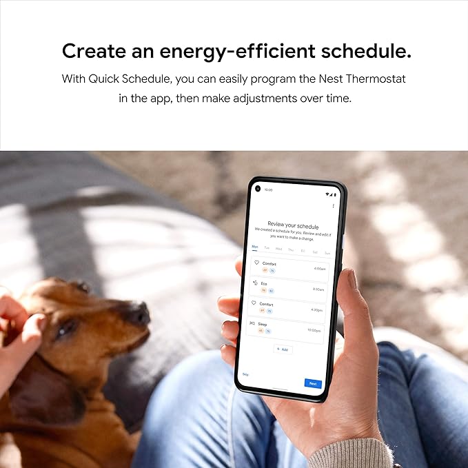 Google Nest Thermostat - Smart Thermostat for Home - Programmable Wifi Thermostat - Fog