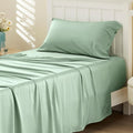 Bedsure Cooling Sheets Twin, Rayon Derived from Bamboo, Breathable & Soft Twin Sheets Set, Deep Pocket Up to 16 Inches, Hotel Luxury Silky Bedding for Hot Sleepers, Sage Green