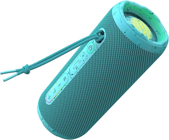 YOLOEMOT Bluetooth Speakers Wireless Loud Stereo Sound, Powerful Deep Bass, TWS Pairing, IPX7 Waterproof Dustproof,12H Playtime, Portable Speaker Bluetooth for Travel, Sport, Party, Biking (Teal)