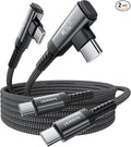 USB C Cable [2Pack, 3.3ft] 240W Fast Charging Type C Cord, Nylon Braided USB 2.0 Cable for iPhone 17 16 15 Pro Plus Pro Max Air, iPad Pro, Samsung Galaxy S24 S23, Switch, MacBook Pro, Pixel-Black