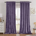 SMILETIME Lilac Purple Crushed Velvet Curtains 52x84inch Rod Pocket Luxurious Thermal Insulated Soundproof Drapes Soft and Durable Light-Filtering Window Treatments for Living Room Bedroom, 2 Panels
