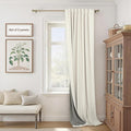 Extra Wide 70 Inch Blackout Curtains 96 Inches Long for Living Room Rustic Boho Room Darkening Textured Linen Drapes for Dining Room Office Insulated Ceiling to Floor Window 2 Panels 70x96 Cream Ivory