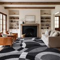 Rugshop Contemporary Abstract Circles Perfect for high Traffic Areas of Your Living Room,Bedroom,Home Office,Kitchen Area Rug 9' x 12' Gray