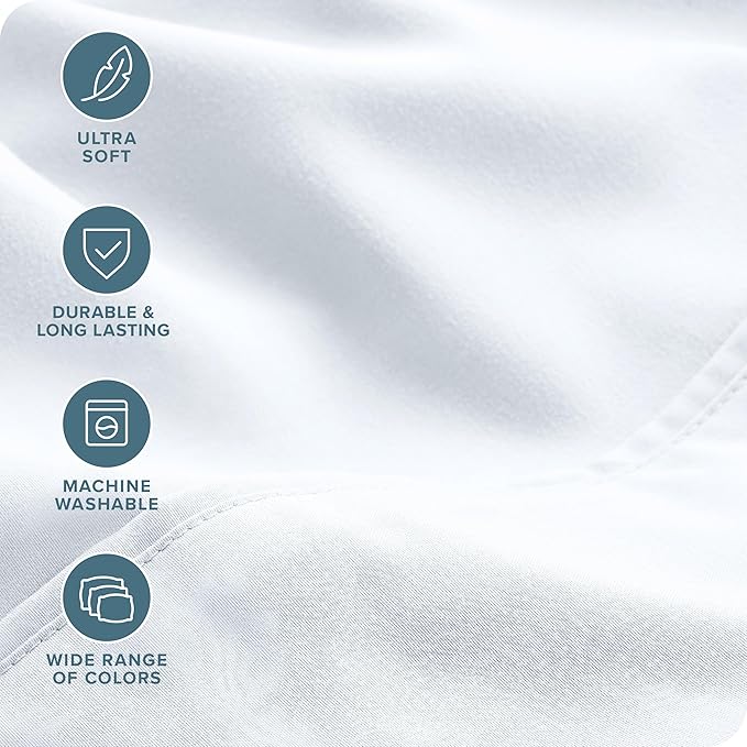Bare Home Hotel Luxury Cal King Sheet Set, Extra Soft, 6 Piece Set, Deep Pockets, Easy Fit, Cooling & Breathable, Wrinkle, Fade, Stain Resistant, Includes 4 Pillowcases (California King, White)