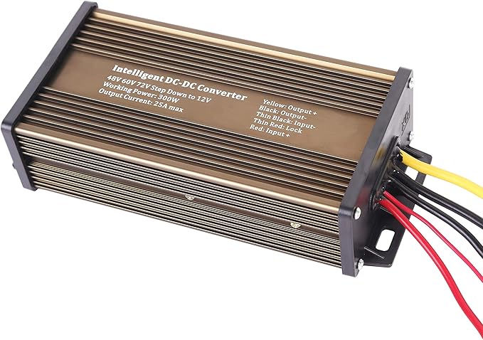 Pro Chaser DC-DC 72V 60V 48V Volt Voltage to 12V Step Down Voltage Reducer Regulator 180W 15A for Scooters & Bicycles Golf cart (25A 300W)