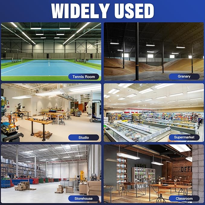 JTT 200/150/100W LED Linear Shop Lights,2FT 30000LM 360° Adjustable Led High Bay Lights 4/5000K Daylight 120-277V,Led Garage Light for Shop Workshop Commercial Supermarket Warehouse Basement,4-Pack