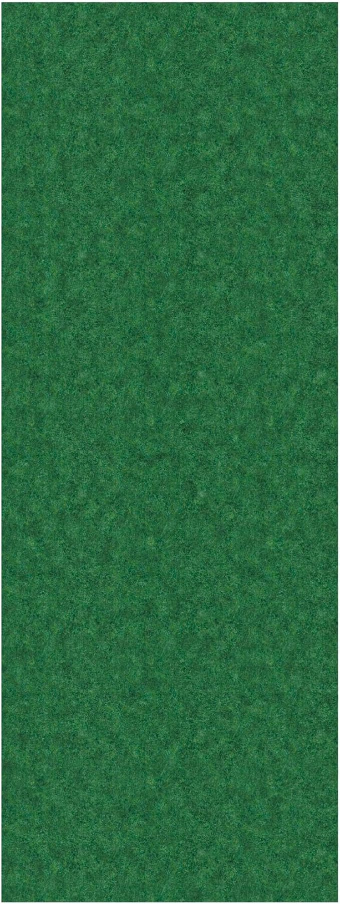 Ottomanson 2' x 43' Hallway Runner with Scraper Pile Extra Durable Non-Slip Rug Mat for Indoor & Outdoor Use - Ideal for Kitchen, Entryway, Patio & Garage - High-Traffic Carpet, Green