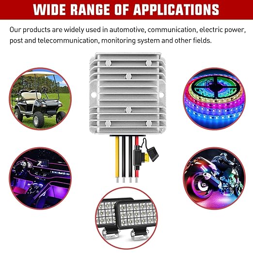 Nilight 48V 36V to 12V Voltage Converter 240W 20A Regulator Step Down to 12VDC Waterproof DC Convert Reducer Power Supply Transformer Module for Golf Cart Scooters