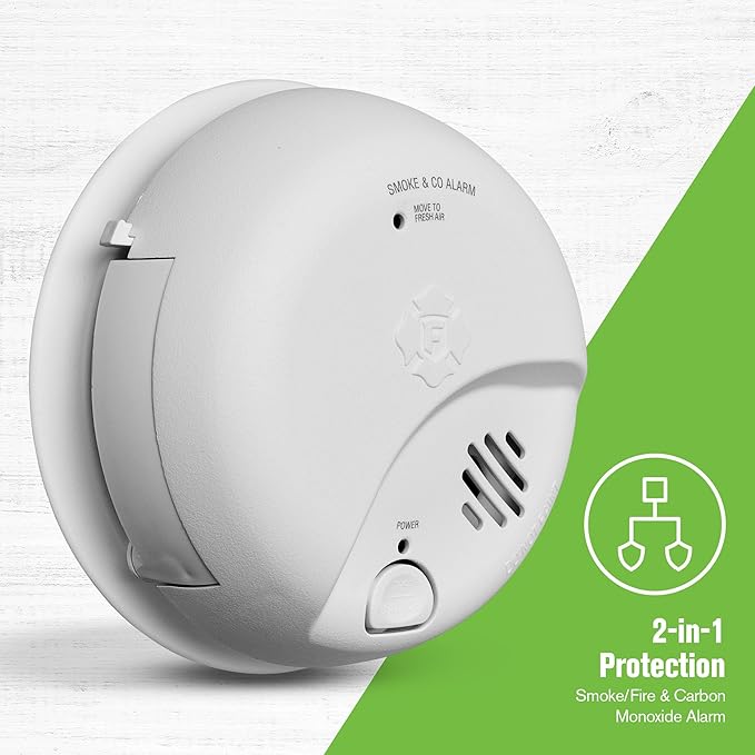 First Alert SMICO100 Battery-Operated Combination Smoke & Carbon Monoxide Alarm, 12-Pack