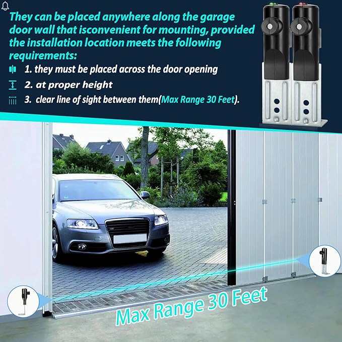 for Genie Garage Door Sensors, GSTB-R STB-BL Safety Sensors (Receiving&Sending), Replacement for Genie/Overhead Garage Door Sensor, Compatible with Genie/Overhead Garage Door Openers Made After 1993