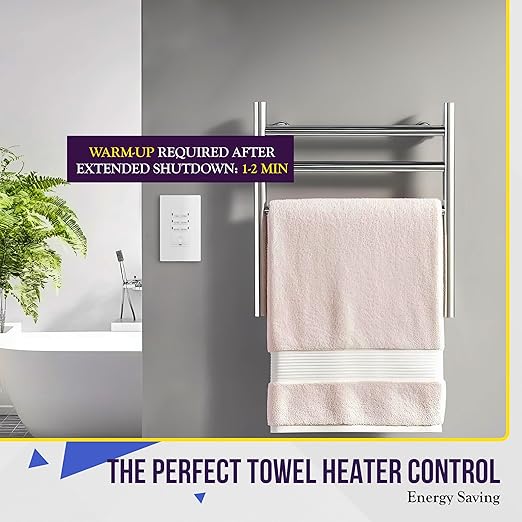 ENERLITES 1-Hour Light Switch Timer, Countdown Wall Timer for Bathroom Fans, Heaters, No Neutral Required, 1-5-10-20-30-60 Min, 120VAC 800W, UL Listed, HET06-J6-W, White, 2 Pack