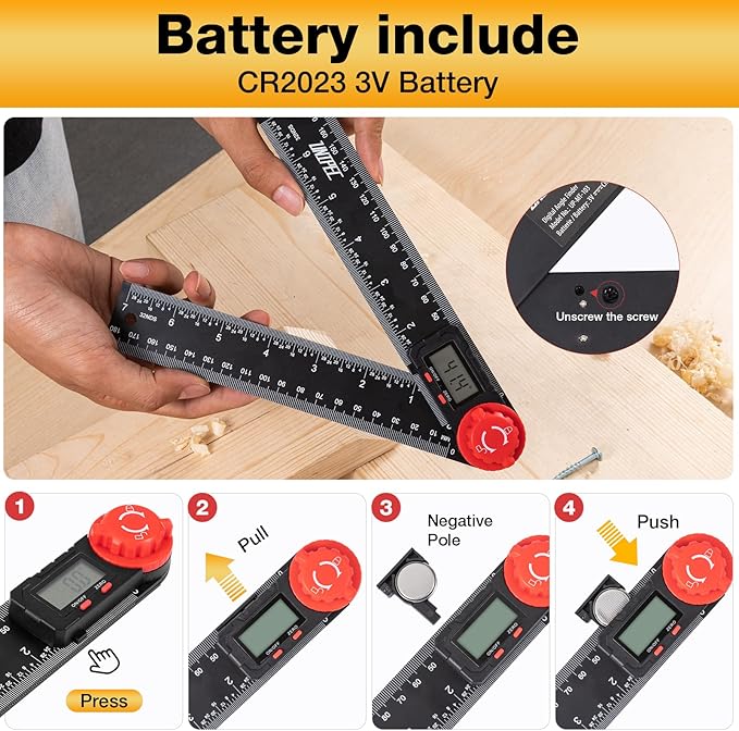 UNIPEC Digital Angle Finder Protractor, Angle Finder Ruler, 7inch 200mm 7inch/200mm, Angle Measuring Tool for Woodworking,Carpenter,Construction,DIY Measurement