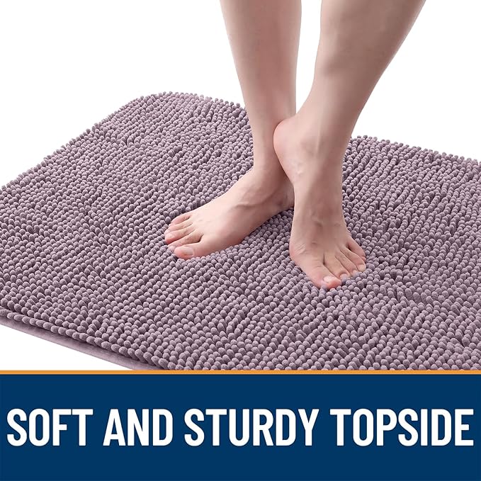 OLANLY Dog Door Mat for Muddy Paws 47x20, Absorbs Moisture and Dirt, Absorbent Non-Slip Washable Doormat, Quick Dry Chenille Mud Mat for Dogs, Entry Indoor Entryway Carpet for Inside Floor, Deep Plum