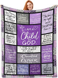 Christian Blanket Gift for Women, Inspirational Throw Blanket for Couch, Soft Lightweight Flannel Blanket, 50"x 60" Thoughts and Prayers Blankets for Bedroom Sofa Living Room Decoration