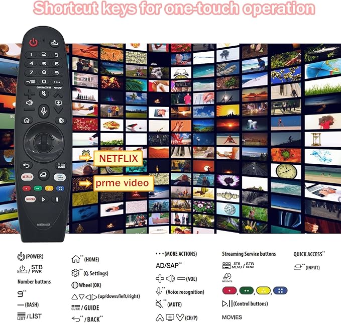 AKB75855501 AN-MR20GA for LG TV Remote, OLED QNED NanoCell 4K UHD Voice Magic Remote Control, Replace for LG TV Control AN-MR650, AN-MR19BA, AN-MR18BA, with Netflix Prime Keys, Pointer Function