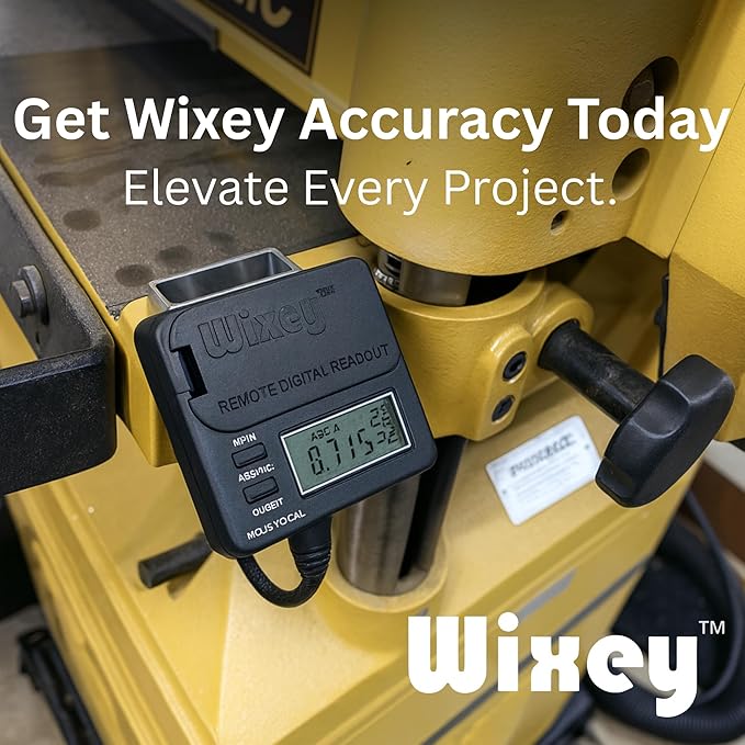 WR550 Wixey Digital Readout with Remote LCD Display - Precision Thickness 12'' Height Measuring Calipers for Planer, Drum Sander, & Wide Belt Sander - 0.002" Accurate Digital Callipers for Measuring