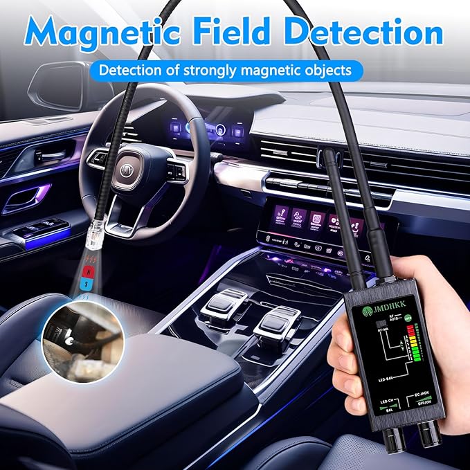 JMDHKK M8000 Hidden Camera Detector, Bug Detector,Camera Finder, Signal Detector for Hotels, Travels, Vehicles, Offices, Public Fitting Rooms (Black)