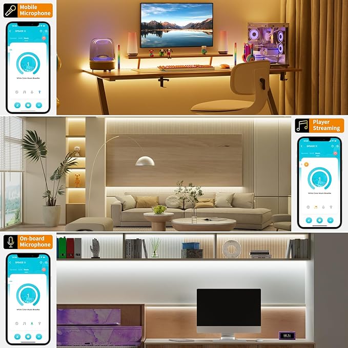 PAUTIX CCT LED Controller Kit SP542E Wi-Fi+Bluetooth, Compatible with Alexa/Google Assistant, App Control RF Remote, CCT LED Dimmer for LED Strip Light, Timing Function, Music Mode, Group Control