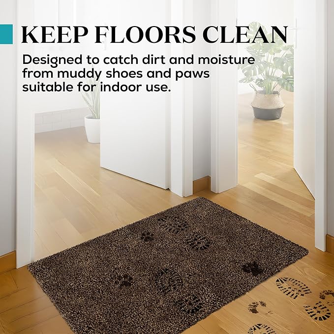Premium Microfiber Indoor Door Mat – 24"x36" Washable Entry Mat, Non-Slip, Waterproof Backing, Super Absorbent, Low Profile Entryway Doormat for Indoor Entrance