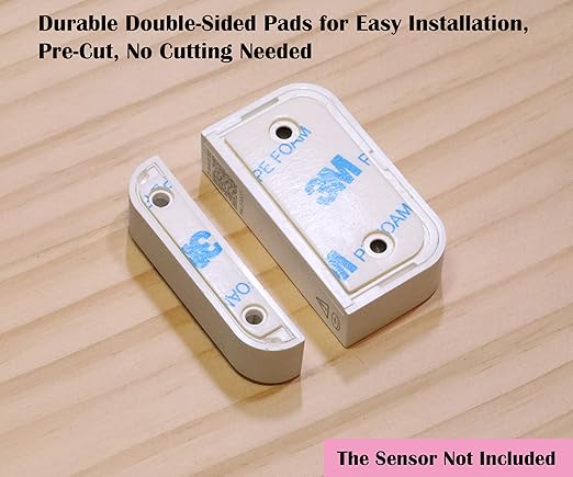 Adhesive Replacement Tape for Ring Alarm Contact Sensors & Magnets (2nd Gen) – Durable Double-Sided Pads for Easy Installation – Pack of 12 Sensor Pads & 12 Magnet Pads, Pre-Cut, No Cutting Needed