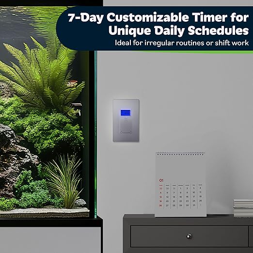 TOPGREENER Digital Astronomic Timer Switch, 7-Day Programmable Sunrise Sunset Timer for Lights, Fans, & Motors, Single-Pole or 3-Way, Neutral Wire Required, UL Listed, TGT01-HN-SV, Silver
