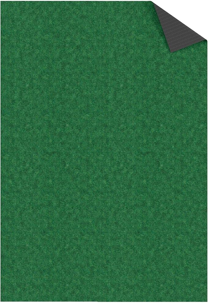 Ottomanson 6'6" x 11' Mud Mat Area Rug Scraper Carpet - Non-Slip, Dirt Trapping for Indoor & Outdoor Use - Ideal for Entryway, Garage, Kitchen, Patio & High-Traffic Areas, Green