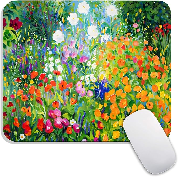 Armanza Square Mouse Pad Flowers Floral,Personalized Premium-Textured Custom Mouse Mat Design,Washable Mousepad Lycra Cloth,Non-Slip Rubber Base Computer Mouse Pads for Wireless Mouse
