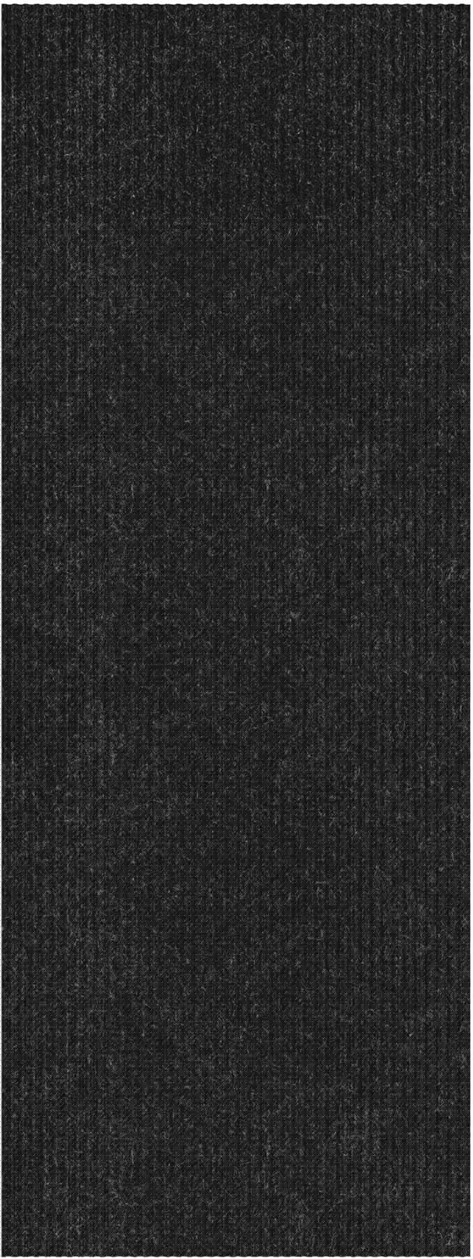 Ottomanson 2' x 19' Hallway Runner with Scraper Pile Extra Durable Non-Slip Rug Mat for Indoor & Outdoor Use - Ideal for Kitchen, Entryway, Patio & Garage - High-Traffic Carpet, Black