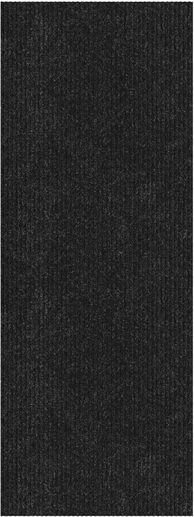 Ottomanson 3'11" x 35' Hallway Runner with Scraper Pile - Extra Durable Non-Slip Rug Mat for Indoor & Outdoor Use - Ideal for Kitchen, Entryway & Garage - High-Traffic Carpet, Black