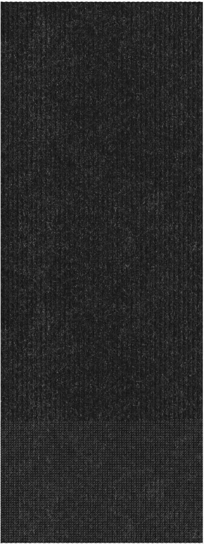 Ottomanson 2' x 17' Hallway Runner with Scraper Pile Extra Durable Non-Slip Rug Mat for Indoor & Outdoor Use - Ideal for Kitchen, Entryway, Patio & Garage - High-Traffic Carpet, Black