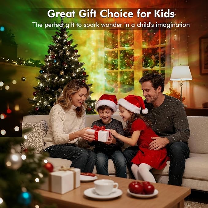 Rossetta Dual Lens Galaxy Projector, Star Projector for Bedroom with Bluetooth Speaker & White Noise, Remote, Timer, Aurora & Nebula Night Light for Kids Room Decor, Party, Gifts for Kids Adults Teen
