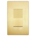 LIDER Brushed Gold Minimalist Decorator Switch with Screwless Wall Plate, Frameless Wall Light Switch, On/Off Rocker Switch, 3-Way or Single Pole, Residential Grade, UL Listed, 3 Wire, 15A 120-277VAC