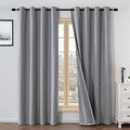 100% Blackout Curtains 72 Inch Length 2 Panels Set, Black Out Curtains for Living Room, Light Grey Thermal Insulated Grommet Drapes Bedroom Luxury Decor Privacy(52W × 72L inch, Light Grey)