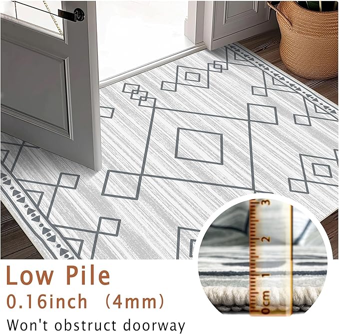 Runner Rug 2'x7' Western Washable Non-Slip Runners for Hallways Kitchen Entryway Laundry Room Modern Carpet Hallway Runner Checkered