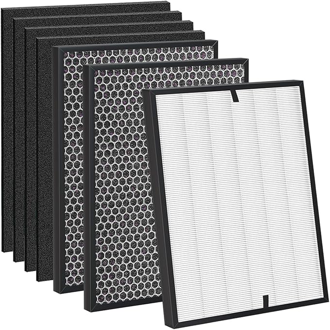 Amboseli 7- Pack 3000 Replacement Filters Compatible with Air Doctor 3000 Serie Air Purifier,Include 1 FLliter, 2 Activated Carbn and 4 Extra Carbn Pre-Filters