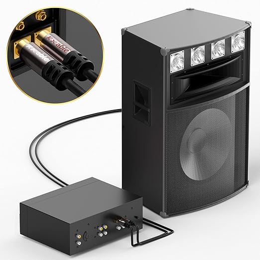 RCA Cable 15FT, 2RCA Male to 2RCA Male Stereo Audio Cable,【Oxygen-Free Copper, Hi-Fi Sound, Double Shielded】2 RCA Car Audio Subwoofer Cord for Home Theater, HDTV, Amplifier, Hi-Fi System, Speaker