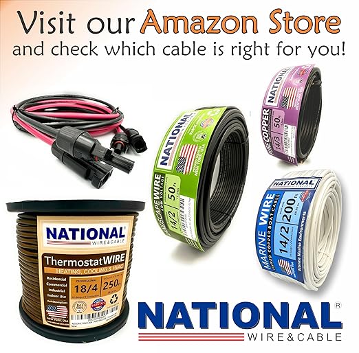 NATIONAL Wire&Cable - 16/2 Audiophile Speaker Wire (1000 Feet) 16AWG Gauge - Made in USA - in Wall Audio Speaker Wire Cable/CL Rated/ETL Listed / 2 Conductors - Oxygen-Free Copper, White 1000ft