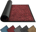 Mibao Front Door Mat, Dirt Trapper Welcome Mat for Outdoor Indoor, Non-Slip Waterproof Doormat, Durable Machine Washable Low Profile Entry Rug for Back Door Outside Patio Porch, 60" x 36", Red