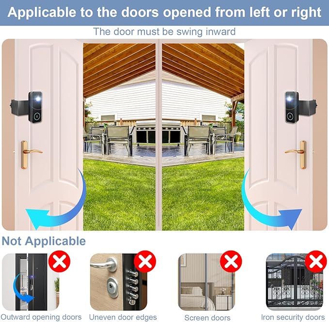 Anti-Theft Video Doorbell Mount Compatible with Aosu, No Drill Doorbell Camera Mount, Adjustable Mounting Bracket Holder Accessories for Apartment Rentals, Enhanced Protection Doorbell Mount Bracket
