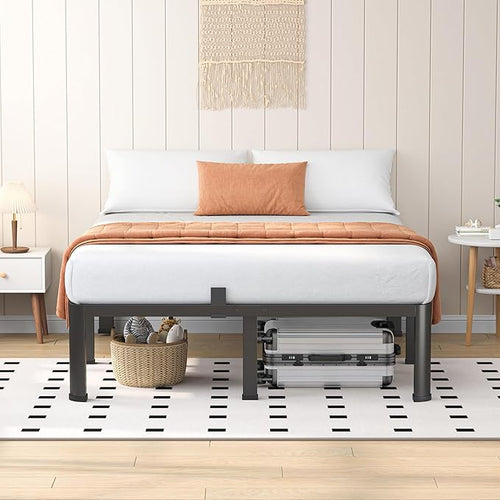 14 Inch California King Heavy Duty 3500 lbs Bed Frame with Round-Corner Legs & Anti-Squeak Design – Quick Assembly Metal Platform, No Box Spring Needed