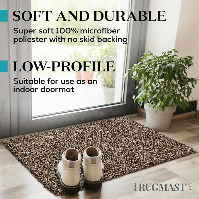 Premium Microfiber Indoor Door Mat – 36"x60" Washable Entry Mat, Non-Slip, Waterproof Backing, Super Absorbent, Low Profile Entryway Doormat for Indoor Entrance