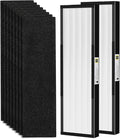 2 Pack FLT4825 HEPA Fil-ter B Replacement with Activated Carbon Pre-Filters Compatible with Air Puri-fier AC4825 AC4300 AC4800 AC4900 AC4850, Black