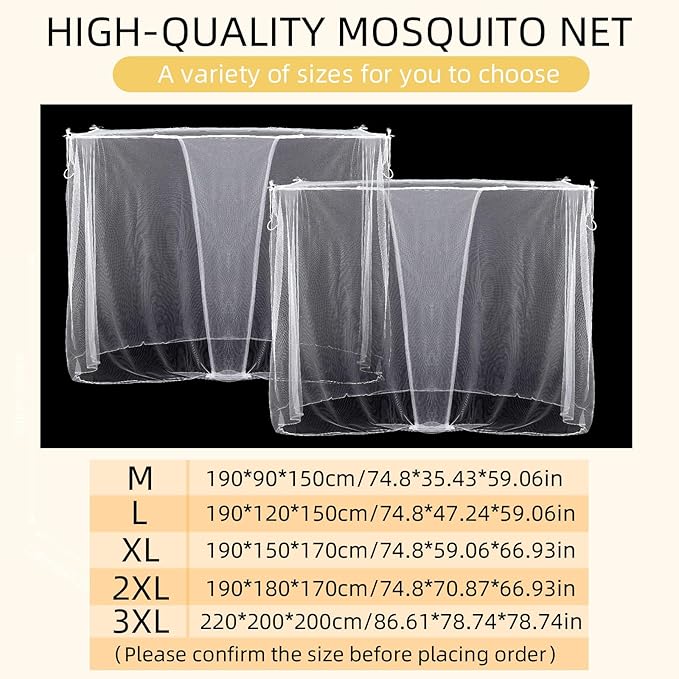 2 Pcs 4 Corners Mosquito Net for Bed Canopies Netting Bed Drapes Mesh for Twin Full Queen King Size Camping Home Outdoor Travel Dormitory(White,L75 X W35 X H60 Inch)