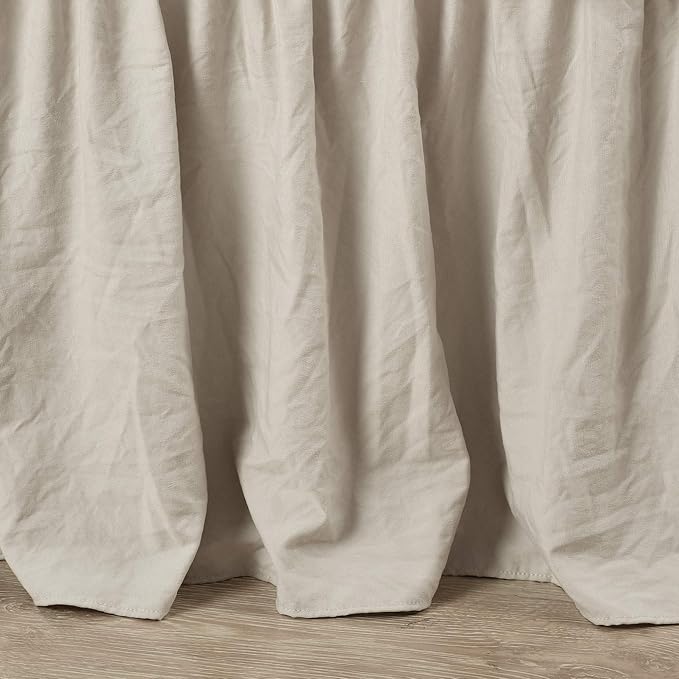 Lush Decor Ruched Ruffle Elastic Easy Wrap Around Bed Skirt Single Twin/Twin XL/Full Neutral - Twin Bed Skirt - Dust Ruffle - Tan Bedskirts